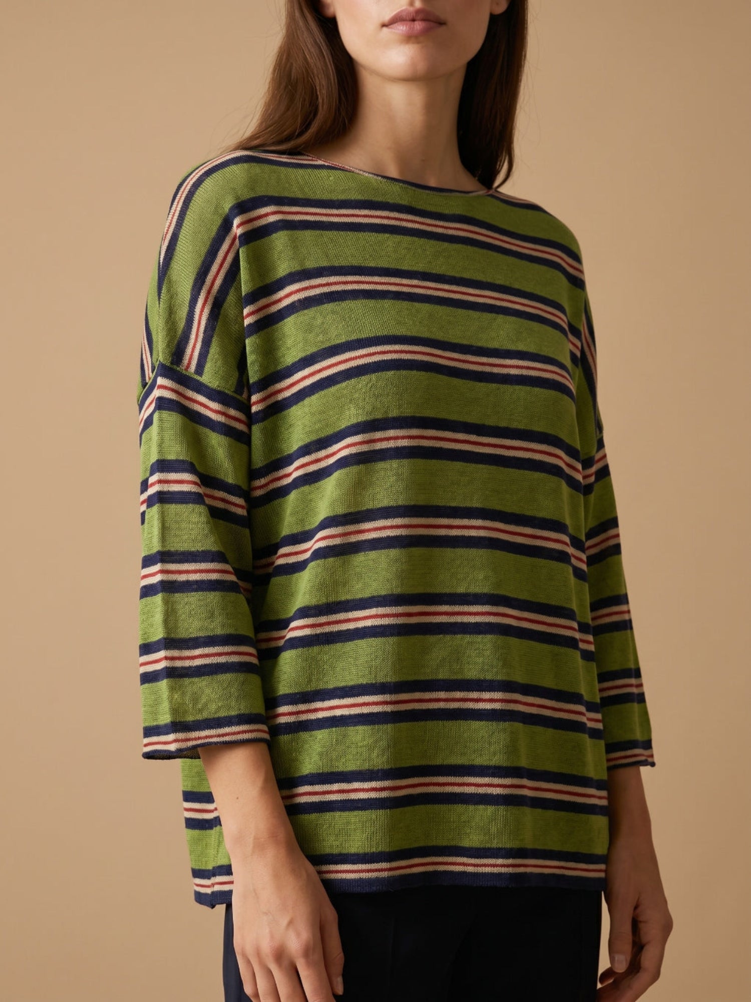 Maglia scatola rigata